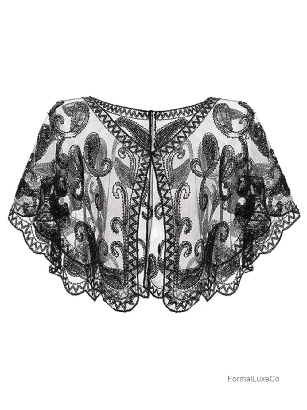 1920s Flapper Sequin Beaded Shawl Wrap for Evening Dresses Party